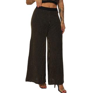 Calça Pantalona Tricot Feminina Moda Confortável Estilo Elegante Outono Inverno
