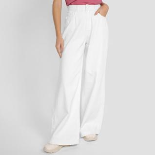 Calça Sarja Wide Leg Hering Colors Cintura Alta Feminina