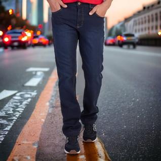 Calça Tradicional Jeans Azul Escuro Masculina Original Lee Chicago Corte Reto - Ref.1113L