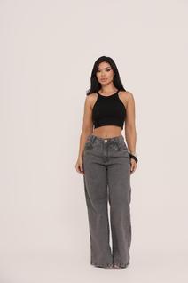 Calça wide leg cargo tecido grosso premium