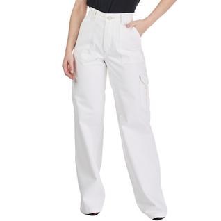 Calça Wide Leg Feminina HNO Jeans Cargo Off White