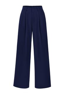 Calças PRETTYGARDEN Pantalona Azul Marinho Cintura Alta P
