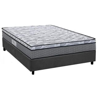 Cama Box Casal: Colchão Ortopédico Herval D60 / AG65 Perpetual + Base CRC Suede Gray (138x