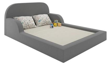 Cama Infantil Casal Montessoriana Com Colchão De Espuma Bege Segurança, Conforto E Estilo