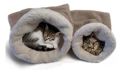 Cama para pet toca Para Gatos Saco De Dormir Pelúcia Dupla Conf. tamanho M e G