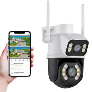 Camera Externa Ip a Prova D'água Wifi Dupla 2 Em 1 com Visao Noturna C/ Infravermelho YOOS
