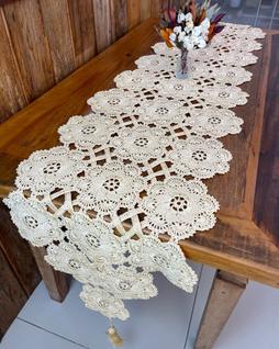 Caminho De Mesa 2,10mx45cm Extra Trançado Liso Crochê