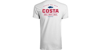 Camisa Costa Del Mar Topwater de manga curta branca grande