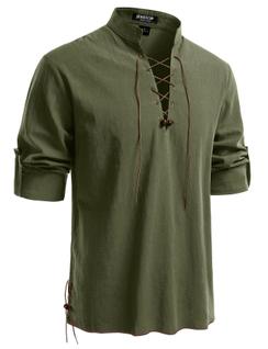 Camisa de fantasia JEMITOP Vintage Renaissance Pirate Viking XXL
