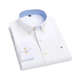 Camisa De Manga Longa Em 100% Algodão Puro Para Homens, Estampa Xadrez E Listras, Ajuste R