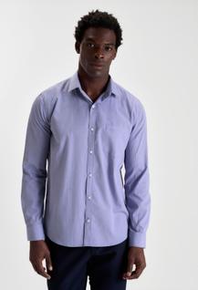 Camisa docthos relaxed fit manga longa xadrez vichy com bolso