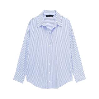 Camisa Feminina Elegante Listrada com Decote V - Estilo Casual para Escritório