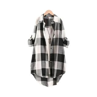 Camisa Feminina Xadrez De Manga Longa, Blusa Casual Chic, Top De Linho E Algodão