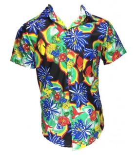 Camisa havaiana masculina adulto