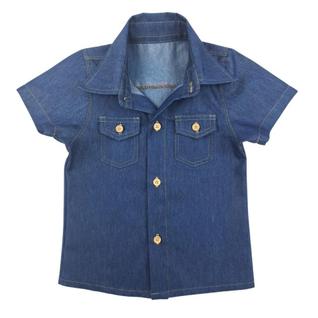 Camisa Infantil Juvenil Menino Jeans Casual Manga Curta