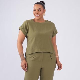 Camisa plus size marant botão nuca fem