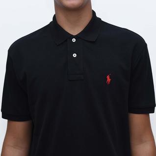 Camisa Polo R L Clássica Masculina Preta