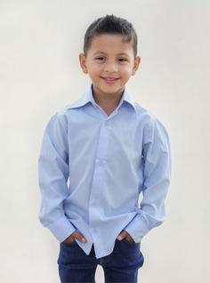 Camisa Social Infantil E Juvenil Manga Longa Lisa