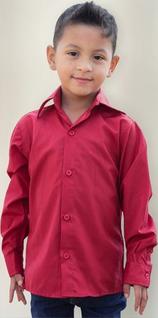 Camisa Social Infantil E Juvenil Manga Longa Lisa