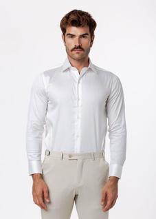 Camisa Social Manga Longa Slim Fio 100