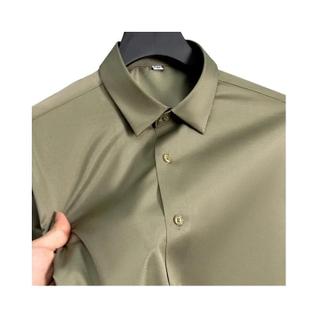 Camisa Social Masculina Branca De Manga Longa Slim Fit Não Amassa Resistente a Rugas Casua