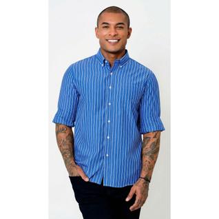 Camisa Social Masculina Listrada Manga Longa Camisaria Colombo