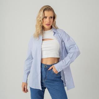 Camisa susie oversized listrada feminina