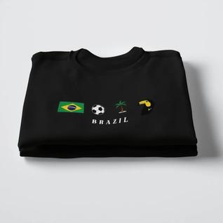 Camiseta Brazil 100% Algodao Estampa Premium Conforto Copa Hexa Tecido Leve Alta Qualidade