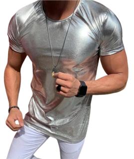 Camiseta Brilhante Metálica - LEIAM "MEDIDAS" NA DESCRIÇÃO