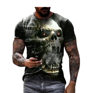 Camiseta Caveira Rock Unissex Estampada