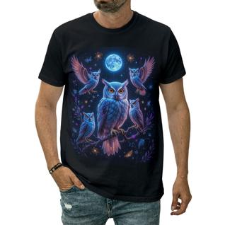 Camiseta Coruja Ave Noturna Mistério Silêncio Elegância