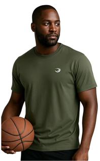 Camiseta de Passeio Verde Militar 100% algodão - Eco sustentável