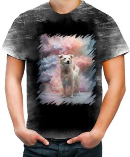 Camiseta Desgaste Cachorro Explosão de Cores Hipnotizante 3