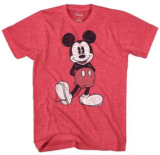 Camiseta Disney Mickey Mouse Distressed Look para homens - vermelha