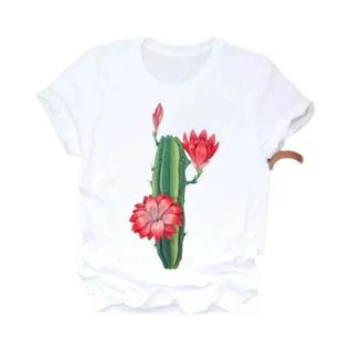 Camiseta Feminina com Estampa Floral de Abacaxi - Manga Curta