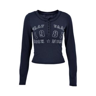 Camiseta Feminina De Manga Longa Com Decote Em V, Moda De Outono E Inverno, Estilo Streetw