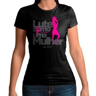 Camiseta Feminina Militar Baby Look Estampada Lute como uma Mulher