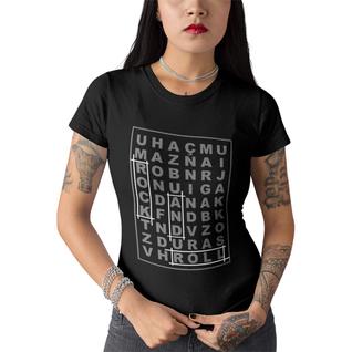 Camiseta Feminina Rock And Roll Caça Palavras