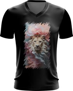 Camiseta Gola V Leão Rei Explosão de Cores Hipnotizante 5