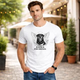 Camiseta Masculina Justiça Por Orelha Causa Animal Novidade