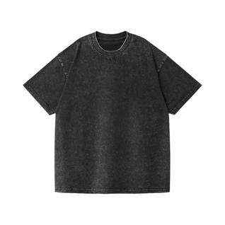 Camiseta Masculina Oversized Y2K Vintage Streetwear Com Lavagem Ácida, Caimento Solto, Mar