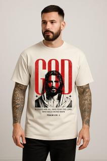 Camiseta Moda Cristã Jovem Estampa GOD Deus Algodão Penteado Regular Envio Rápido Camisa M