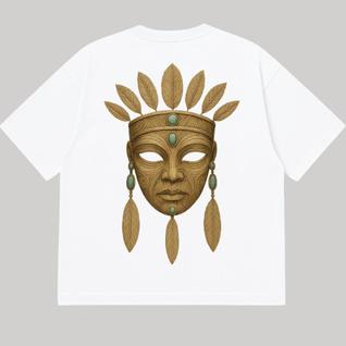Camiseta Oversized Premium 100% Algodão Branca com Estampa DTF