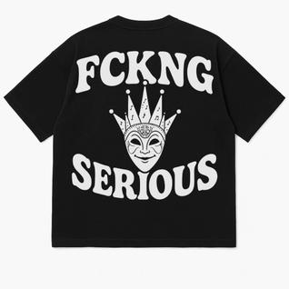 Camiseta Oversized Preta FCKNG SERIOUS - 100% Algodão Premium com Estampa DTF