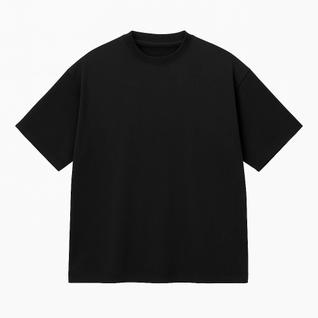 Camiseta Oversized Preta Lisa Básica Premium 100% Algodão com Estampa DTF