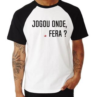 Camiseta Raglan Jogou onde fera - Foca na Moda