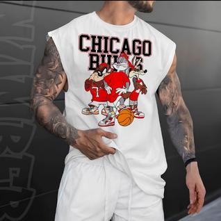 Camiseta regata machao oversized masculino basquete chicago retro vintage Longline algodao