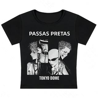 Camisetas Gráficas Y2K Harajuku Estilo Japonês Casual Rock Punk Sem Mangas Para Mulheres