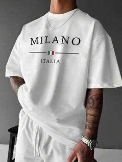 Camisetas Masculina Estampa Grafico Gola Redonda Milano Top