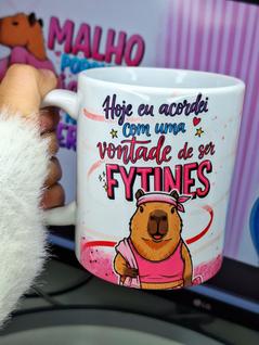Caneca Capivara Fitness, Divertida, meme, academia - Hoje eu acordei com uma vontade de se
